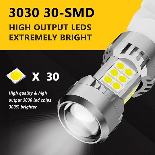 Miniatura 2 de PHINLION Bombilla LED blanca 3157 de 3200 lúmenes, 6000 K súper brillante 3056 3156 3057 4114 4157 bombillas LED para luces de marcha atrás y luces