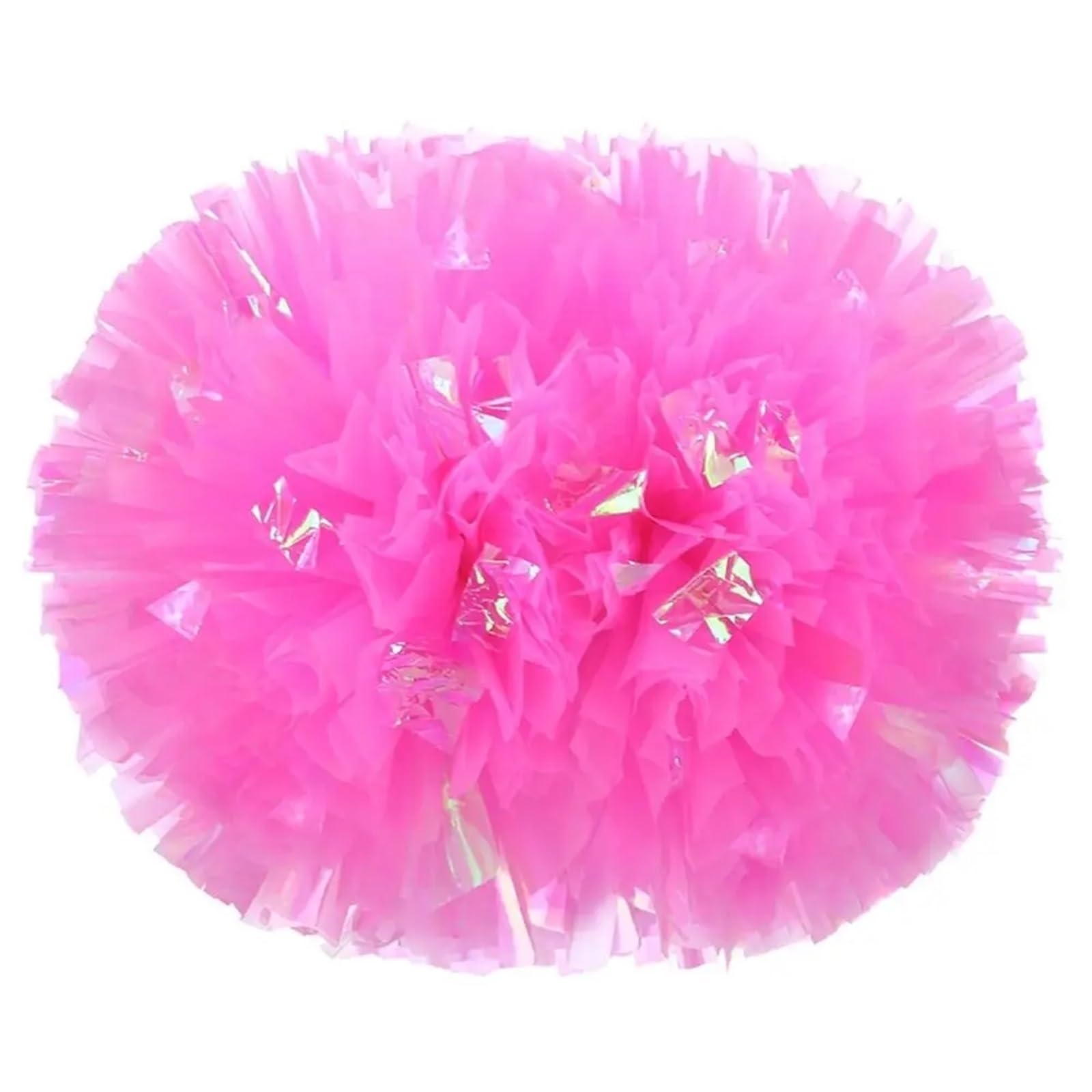 Glitter Metallic Foil Pompoms, Plastic Cheerleader Pom Poms 25cm Multicolor Pack of 6(Color 5)