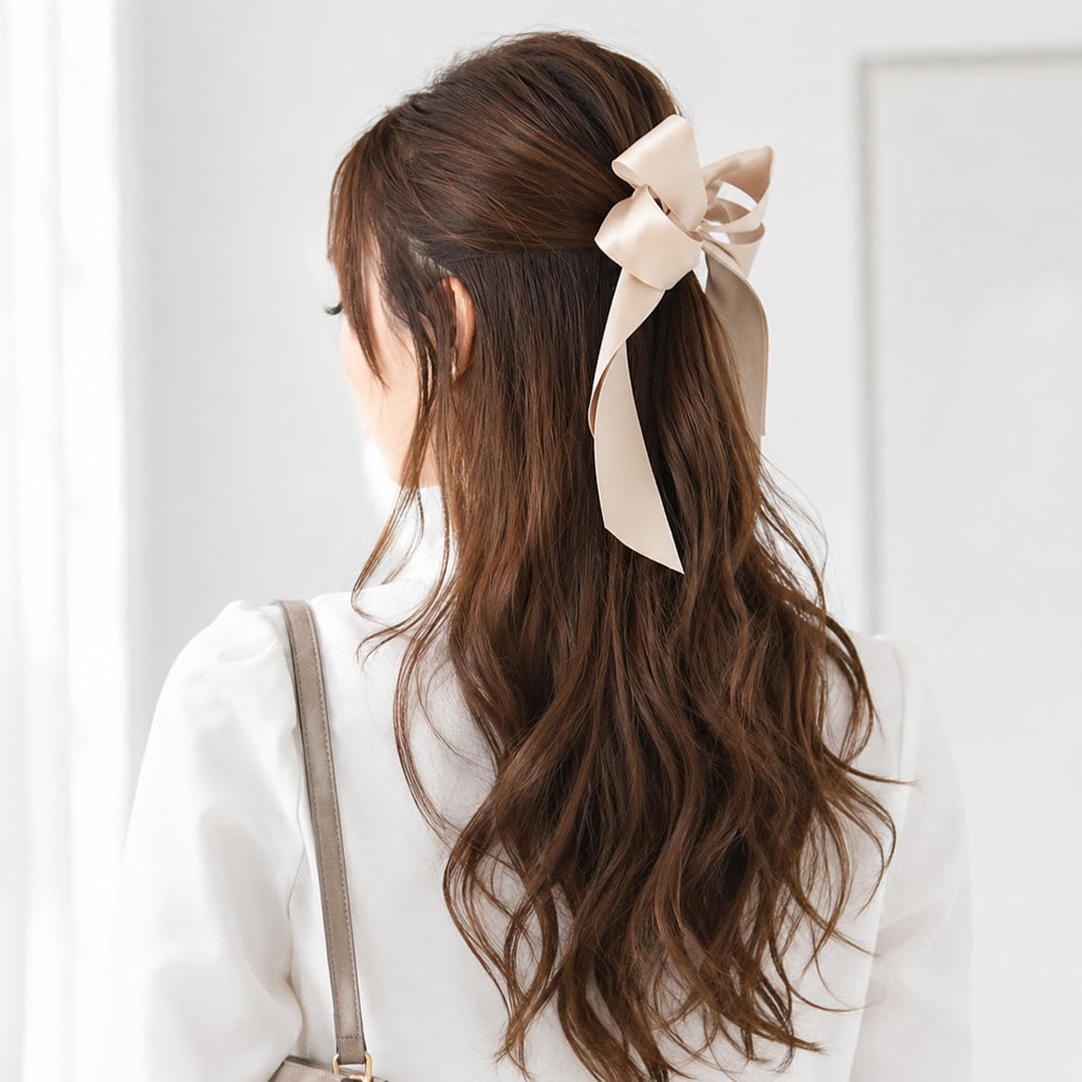 Amazon | リボン ヘアゴム ヘアアクセサリー 髪飾り 大きめ レディース 