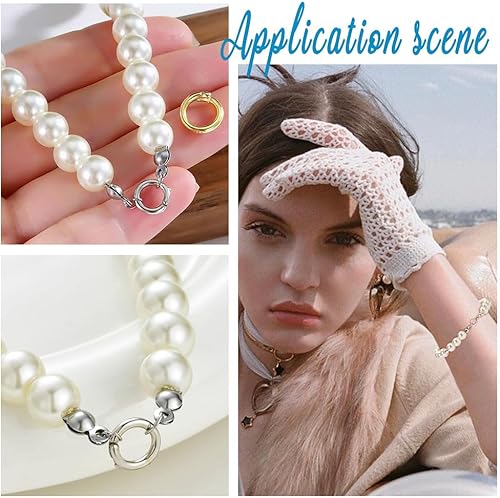 Miniatura 6 de PH PandaHall 15 anillos de salto de plata de ley 925 con bloqueo, anillos de salto de bloqueo redondos, diámetro exterior de 0.23 pulgadas de 15