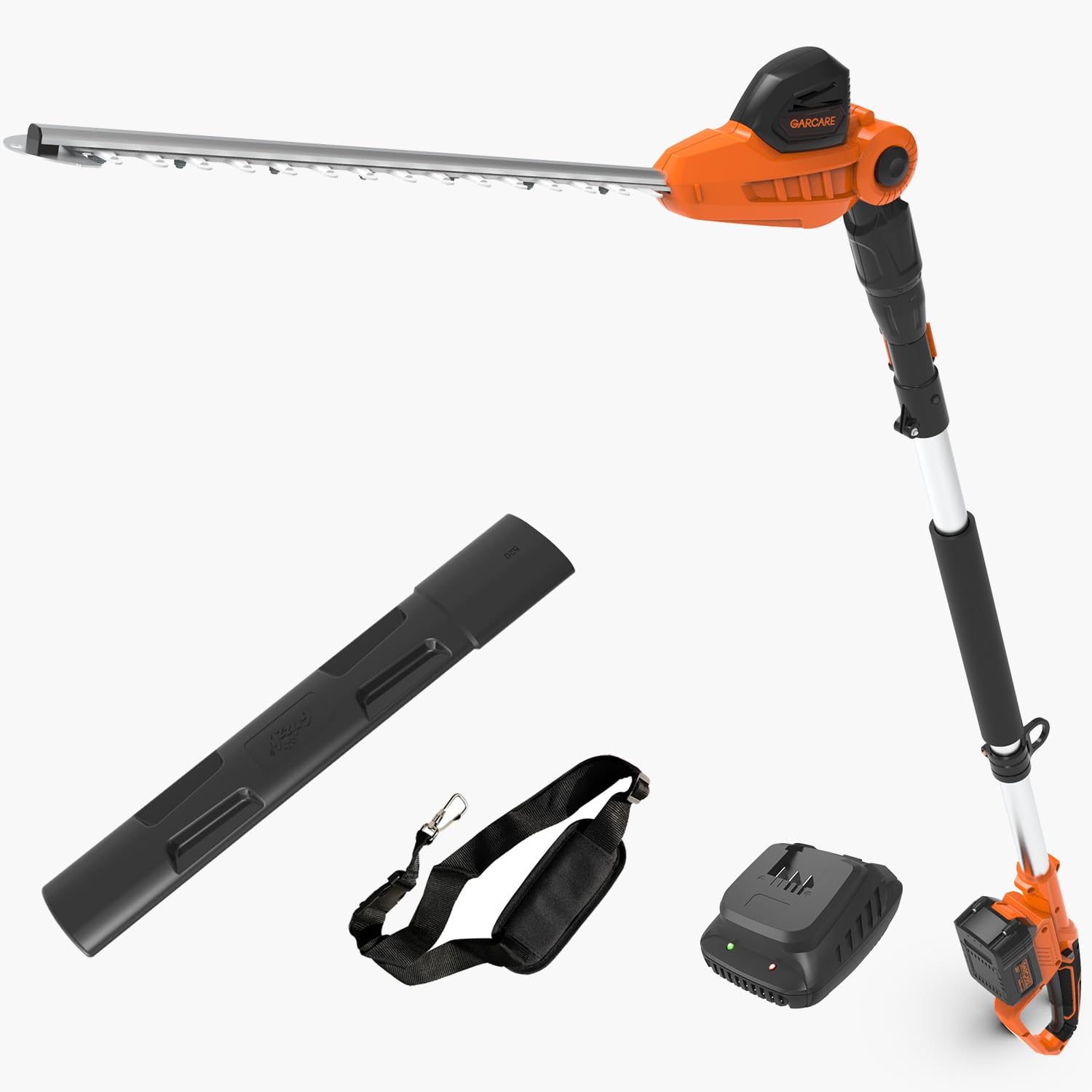 GARCARE 20V Pole Hedge Trimmer Cordless 450mm Long Reach Bush Trimmer — image 1