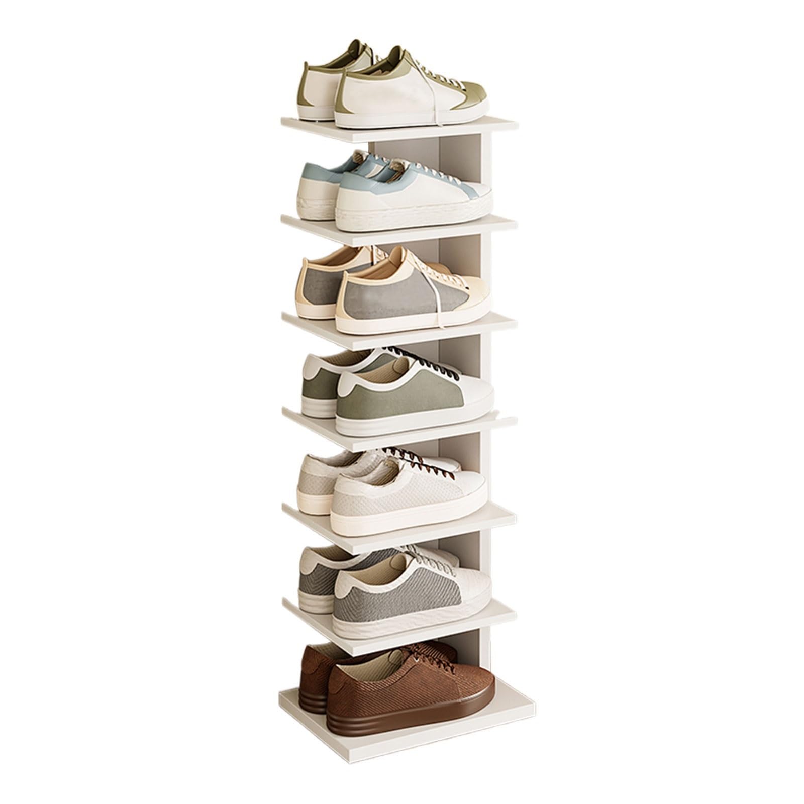 Schoenenrek met 9 Planken Schoenenkast Hoog, Open Schoenenkast Ruimtebesparend Schoenenrek, voor Hal, Slaapkamer, 27 x 22 x 148 cm (Color : Black, Size : 27 * 22 * 148cm