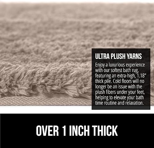 Miniatura 6 de GORILLA GRIP Alfombras de baño, ultra suaves, absorbentes, de felpa gruesa, lavables a máquina, microfibra de secado rápido, tapetes para ducha,