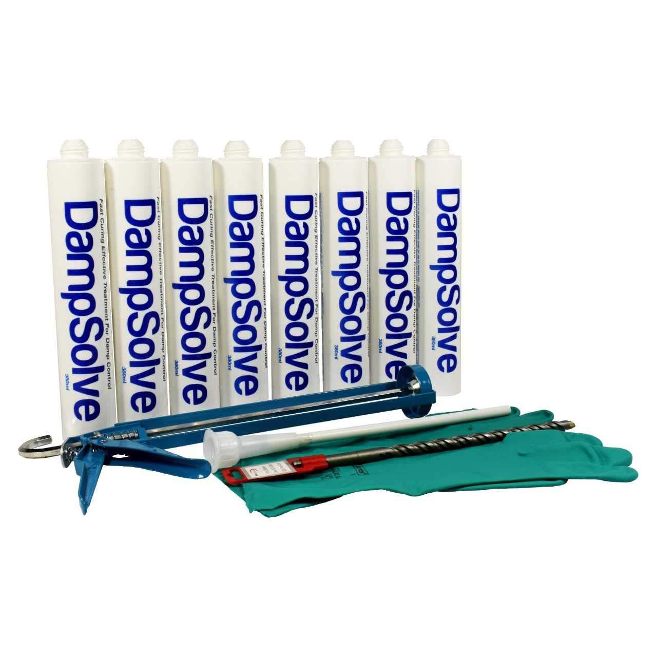 8 x 380ml DAMPSOLVE Damp PROOFING Cream KIT Rising Damp Injection Treatment - UK Mainland DELIVERY ONLY