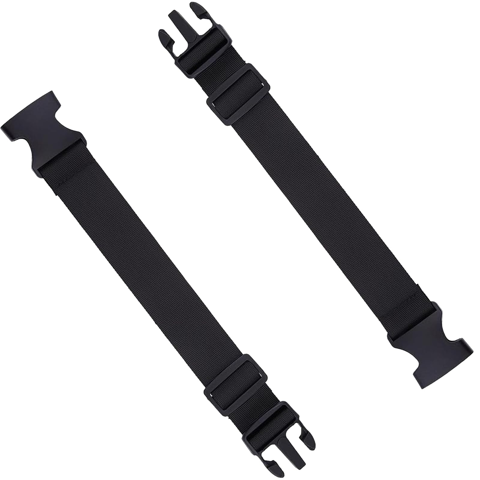 2 x torby z paskiem przedłużającym, regulowany czarny elastyczny nylon, regulowany pasek do plecaka, przedłużacz paska do nerki, do nerki, pleców, uniwersalny bagaż, czarny