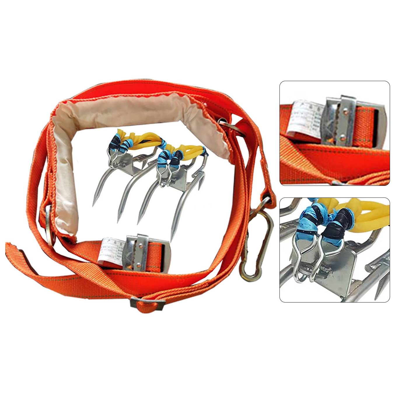 Clavos para Trepar en Poste Clavos para Trepar en áRboles con CinturóN de ArnéS Engranajes para Trepar áRboles para Trepar áRboles Deportes Al Aire Libre