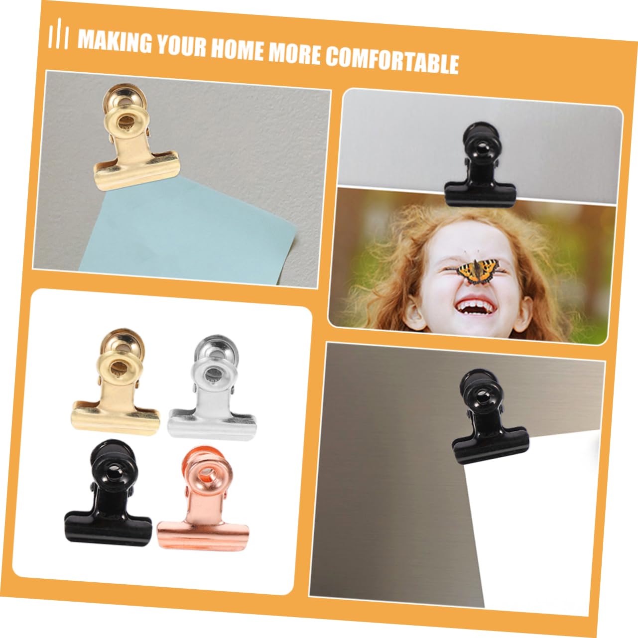 HOMSFOU 3 Sätze Magnetischer Kleiner Clip Kleine Fotoklammern Magnetische Heftklammern Magnetische Seitenclips Magnetische Fotoclips Mini-fotoclips Edelstahl 20 Stück * 3