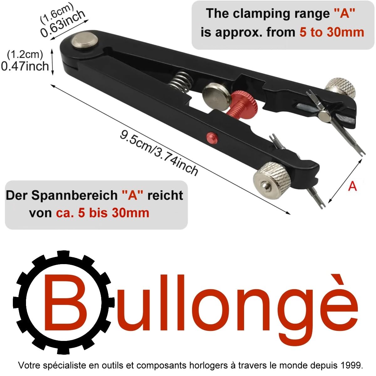 Federstegzange Multi-Flex mit Gabel-Set zur Montage und Demontage von Uhrenarmbändern und deren Federstege