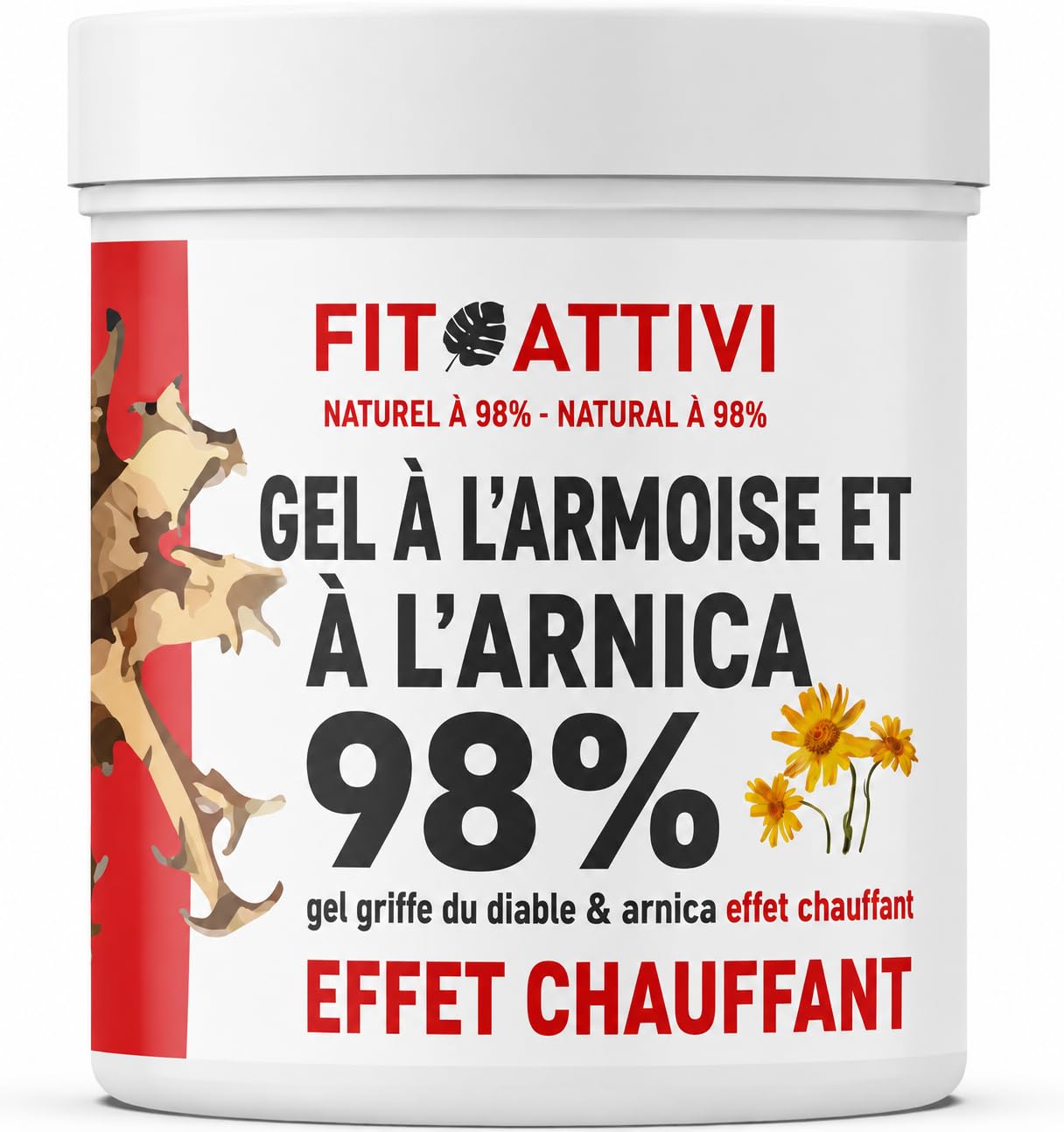 Griffe Du Diable & Arnica 550ml Creme Chauffante Musculaire avec Harpagophytum, Camphre, Vitamine E Gel De Massage Relaxation Muscles & Articulations Made In Italy