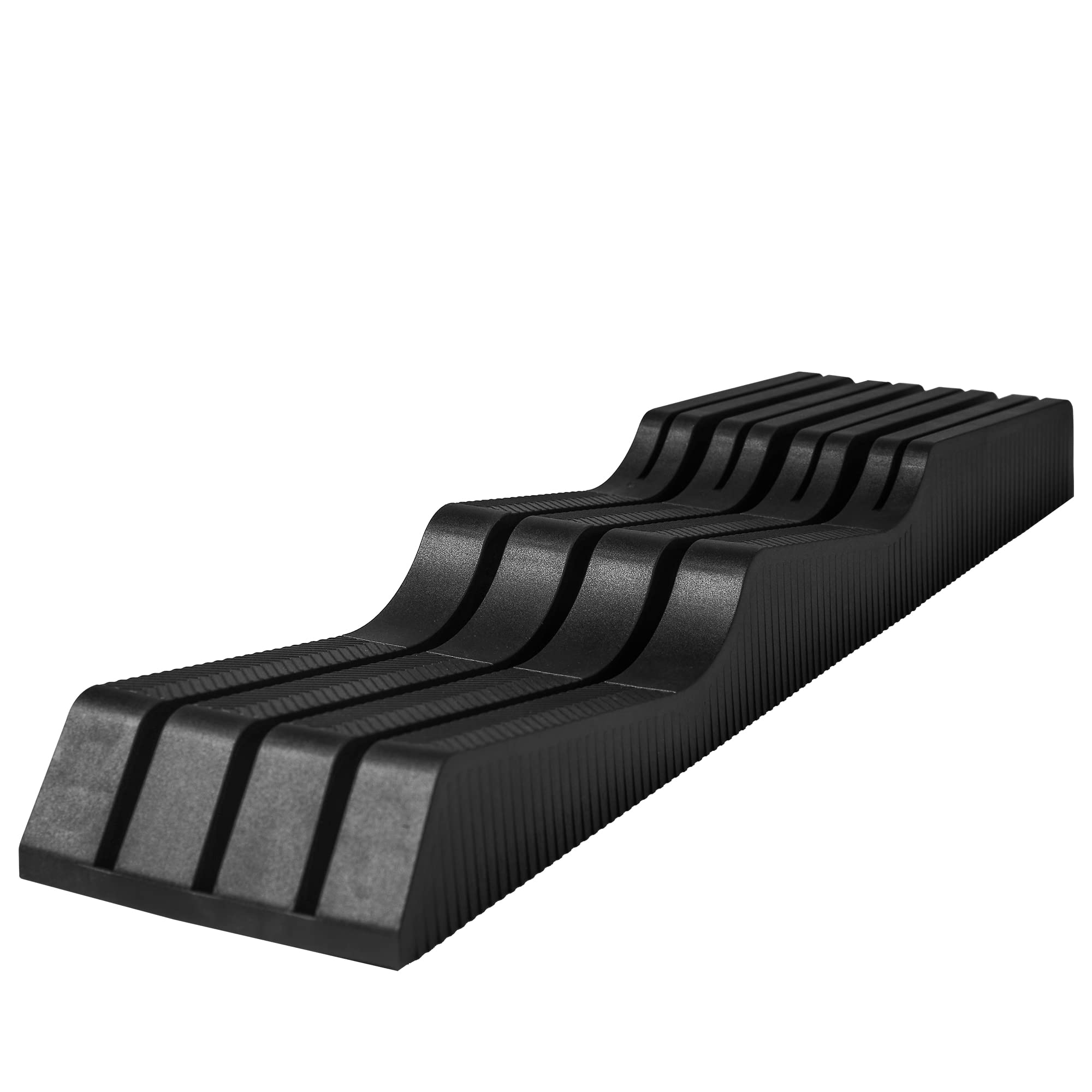 XYJDrawer Kitchen Knife Holder PP+fiber Knife Stand With 3 Long slots 4 short slots Knives Block Black Non-slip Plastic Chef Knives Storage Organizer (Black)