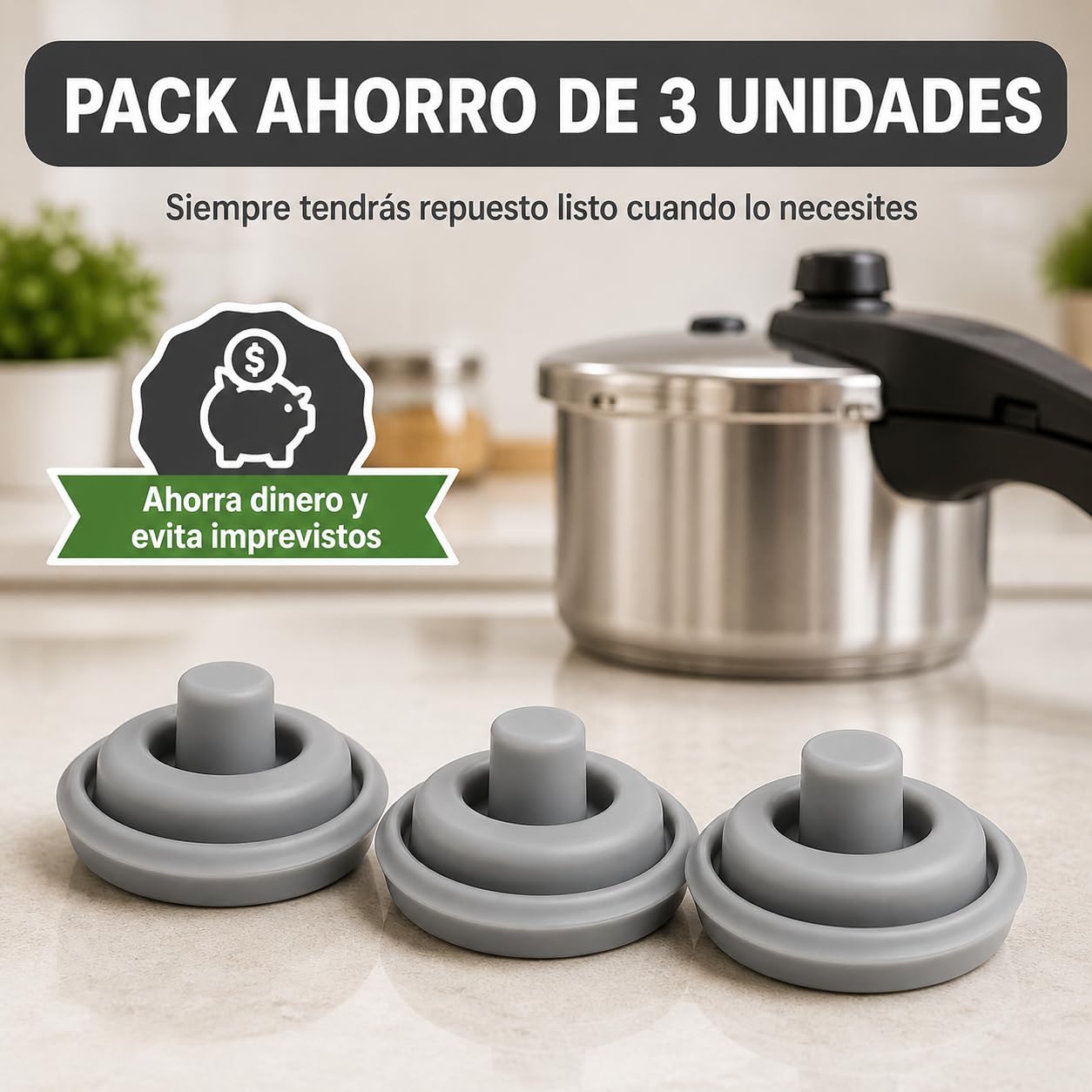 WMF Perfect Junta Indicadora de Cocción Silicona Ø3cm Recambio Olla Presión 2,5L-8,5L