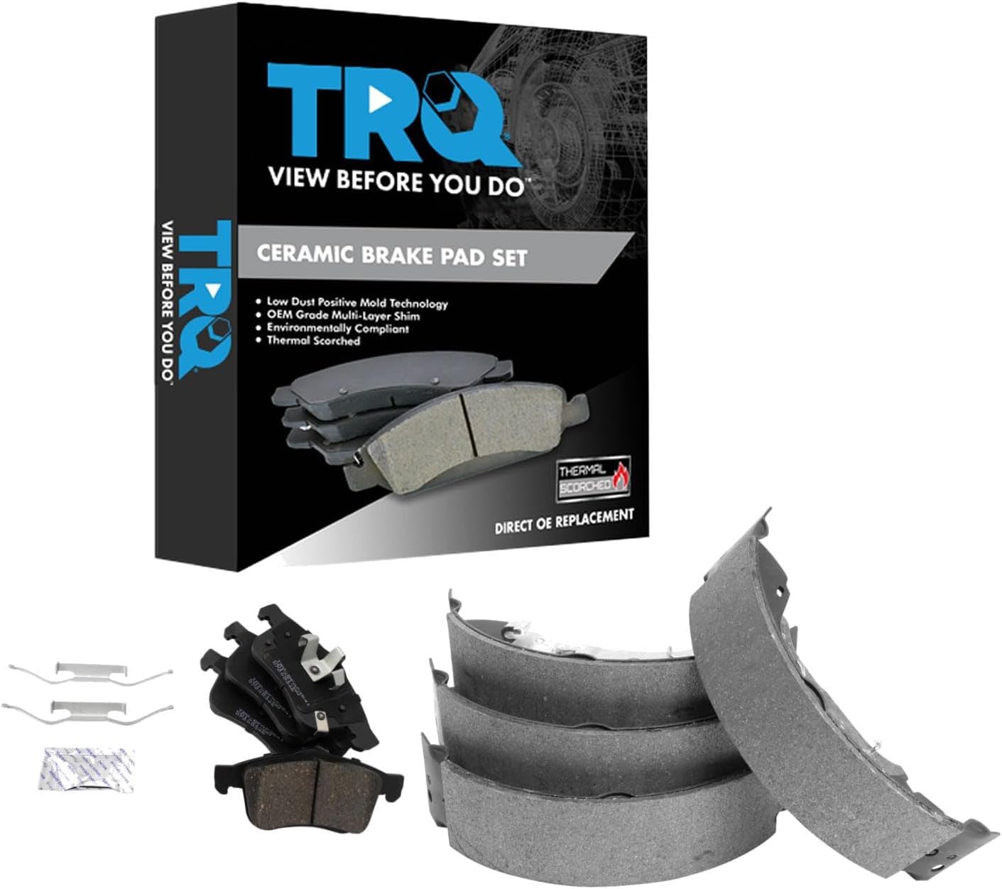 TRQ Front Brake Pads Ceramic Compatible with 2015-2020 Ram ProMaster City