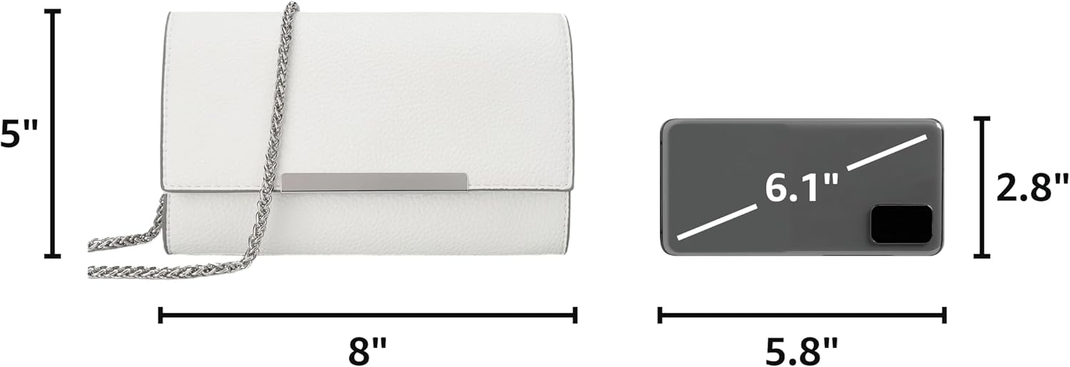 AFKOMST Clutch Purses for Women Small Convertible Wristlet and Evening Bag | Vegan Leather, Fits 6.7-inch Phone/Passport, Versatile for Formal Events/Prom/Wedding/Cocktail/Night Out/Daily Use
