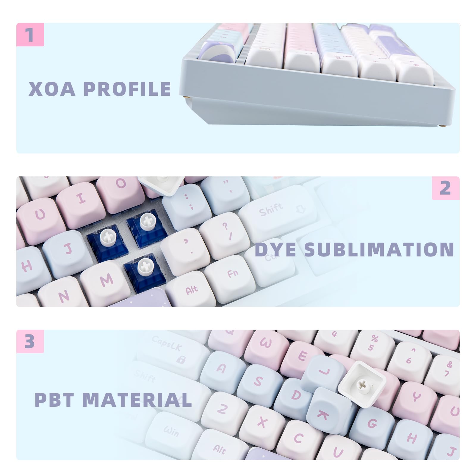 JOLINTAL 133 Toetsen Kawaii Keycaps Sets, PBT XDA Profiel