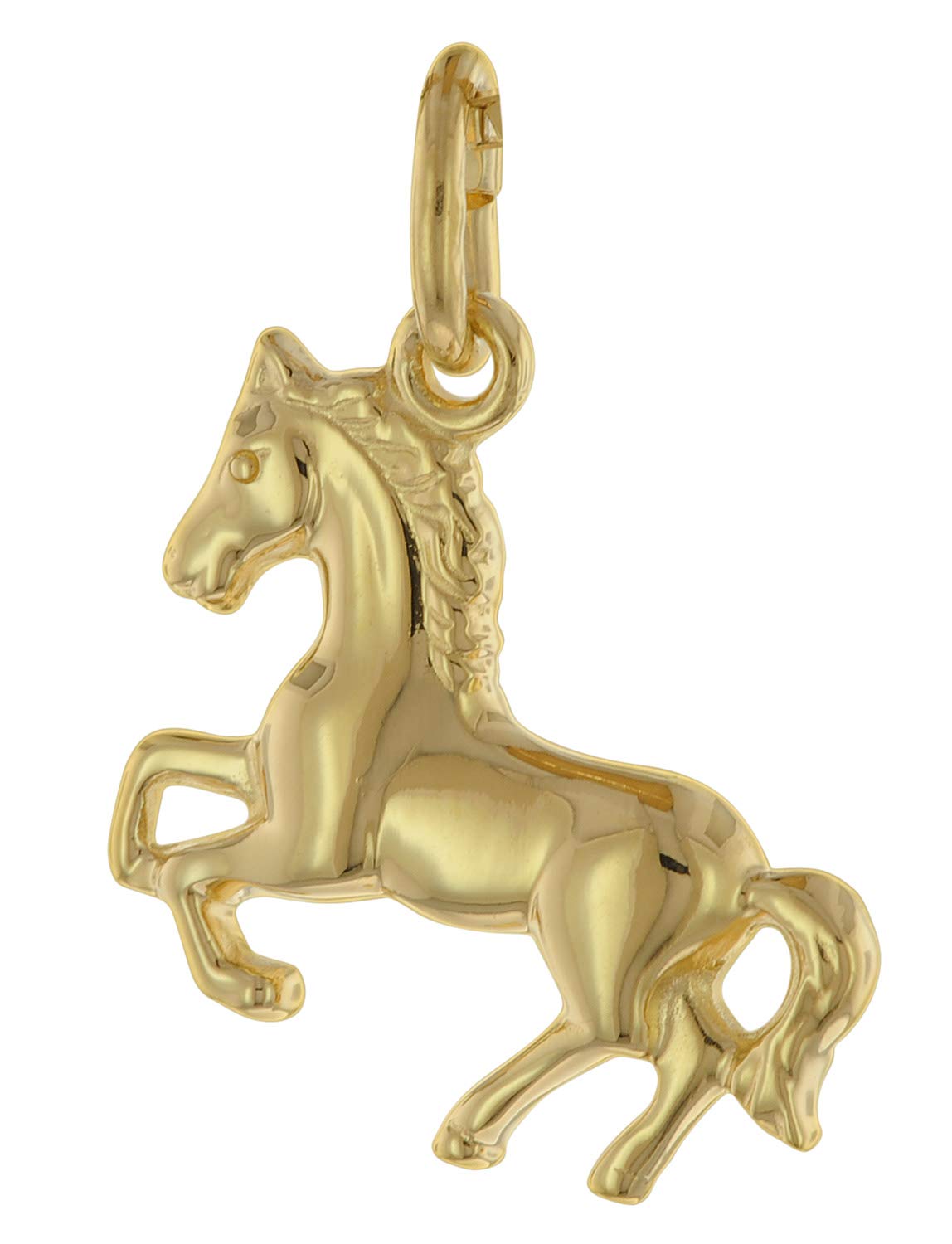 trendor Mädchen-Halskette mit Pferdchen Gold auf Silber 925 75715 | Pferde-Anhänger Kette für Kinder, Silberschmuck vergoldet, Tolle Geschenkidee