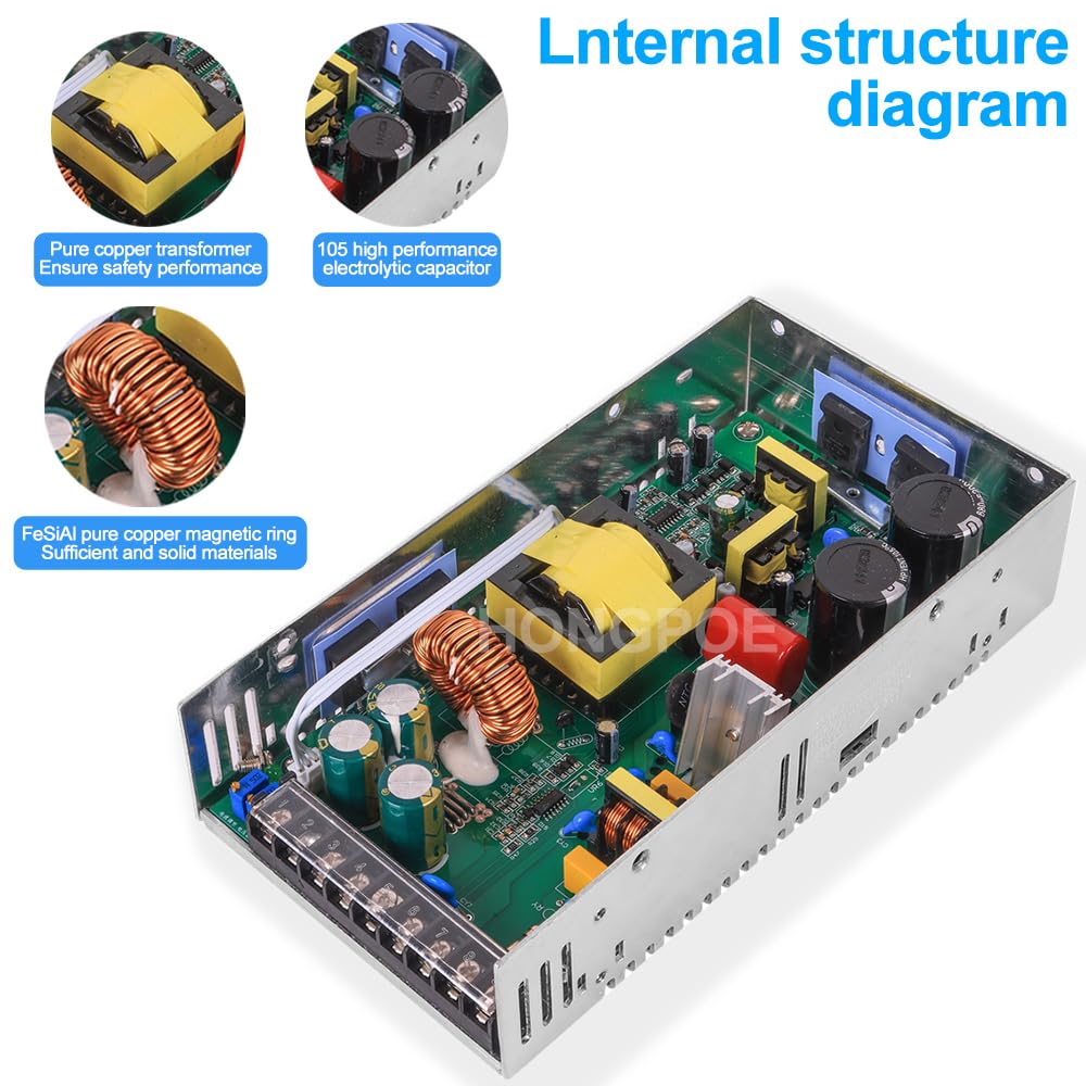 Zasilacz impulsowy 600 W 0-200 V DC, przemysłowy transformator PSU AC na DC 0-200 V, konwerter do taśmy świetlnej LED, kamery CCTV, wzmacniacza audio, drukarki 3D, CNC, (MS-600V110V5A)