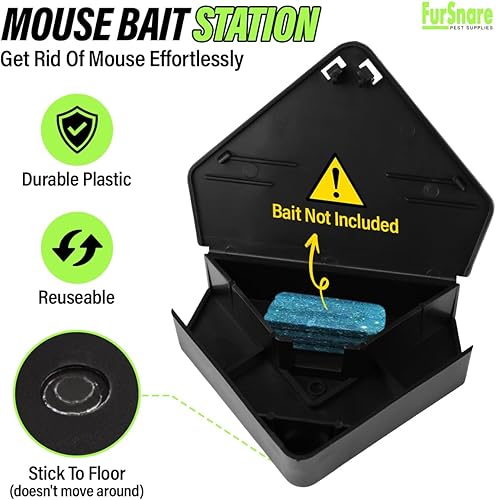 Miniatura 4 de Estación de cebo para ratones para exteriores e interiores con llaves, trampas para ratones para matar en interiores en casa, caja de cebo para