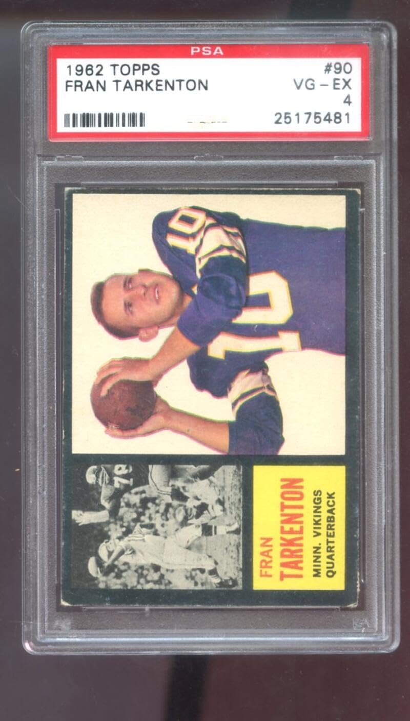 1962 Topps #90 Fran Tarkenton ROOKIE RC PSA 4 Graded Football Card NFL Minnesota Vikings