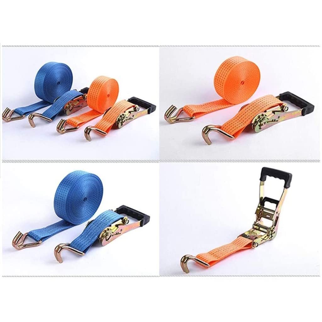 Correas de amarre de trinquete de 2 pulgadas de ancho, correas tensoras de 5 t, correas de amarre, correa de fijación de carga para electrodomésticos en movimiento, equipo de césped, correas de trin