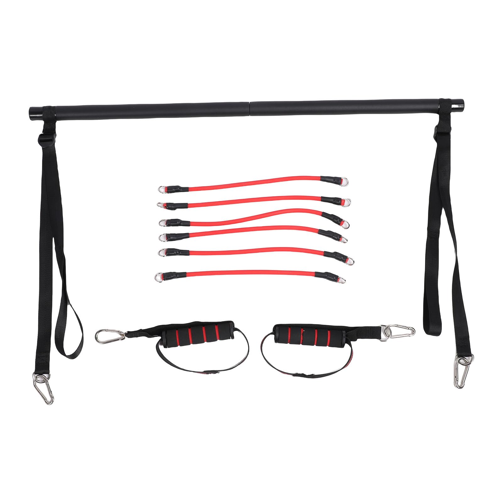 CHICIRIS Kit di Bar di Pilates, Attrezzatura da Allenamento di Pilates con 6 Fasce di Fitness Livelli Regolabili per la Forza di Allenamento di Muscoli Viaggi in Palestra Domestica