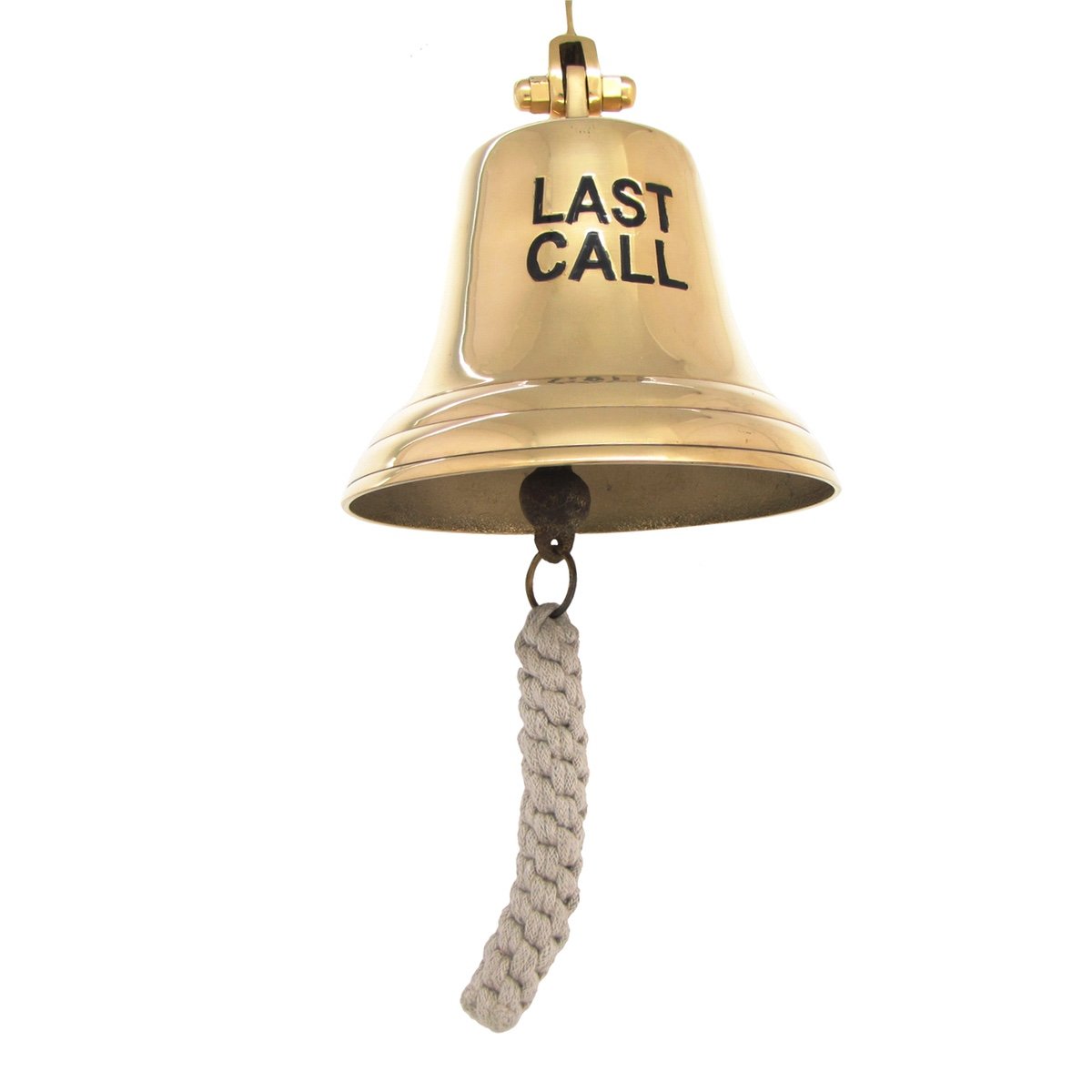TreasureGurus, LLC Large Brass Bartender Last Call Tip Bell Wall Mount Bar Pub Man Cave Decor