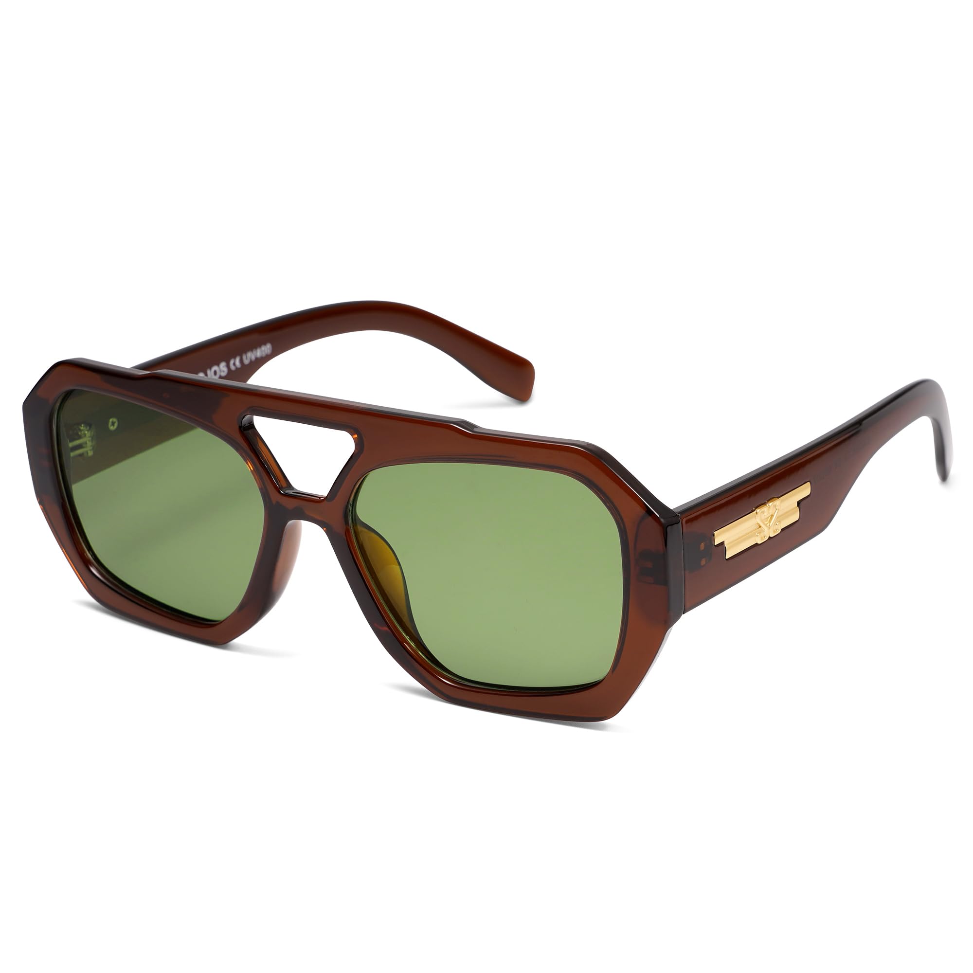 SOJOS Polarisiert Sonnenbrille Damen Herren Retro Sechseckigen Quadratische Kunststoff Designer Sonnenbrillen SJ2288