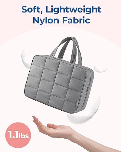 Miniatura 3 de BAGSMART Neceser de viaje con organizador de joyas, bolsa de viaje colgante para artículos de tocador, organizador de cosméticos de maquillaje