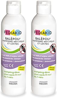 PEDIAKID - Balépou® Shampoing - Traitement Anti-Poux et Lentes Naturel - Agit en 15 minutes - Dès 3 mois - Dispositif Médical - Lot de 2