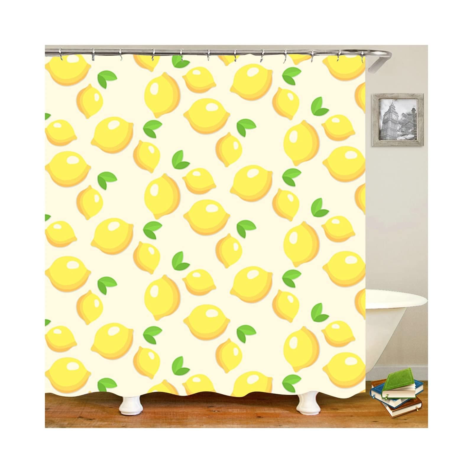Rideau de douche motif citrons pour illuminer votre salle de bain familiale