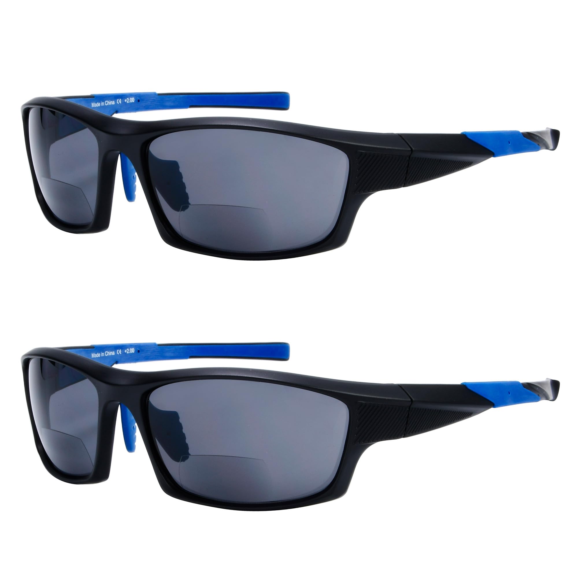 Eyekepper Bifocal Sunglasses for Women Men 2.5, Blue Rectangular