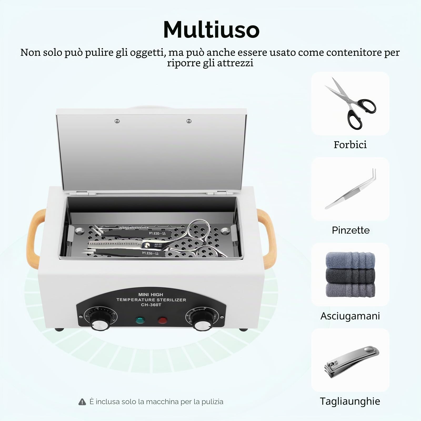 Mini sterilizzatore ad alta temperatura display digitale autoclave armadio 2 l sterilizzatore per la disinfezione degli attrezzi con timer 50-200℃ regolabile per strumenti cosmetici