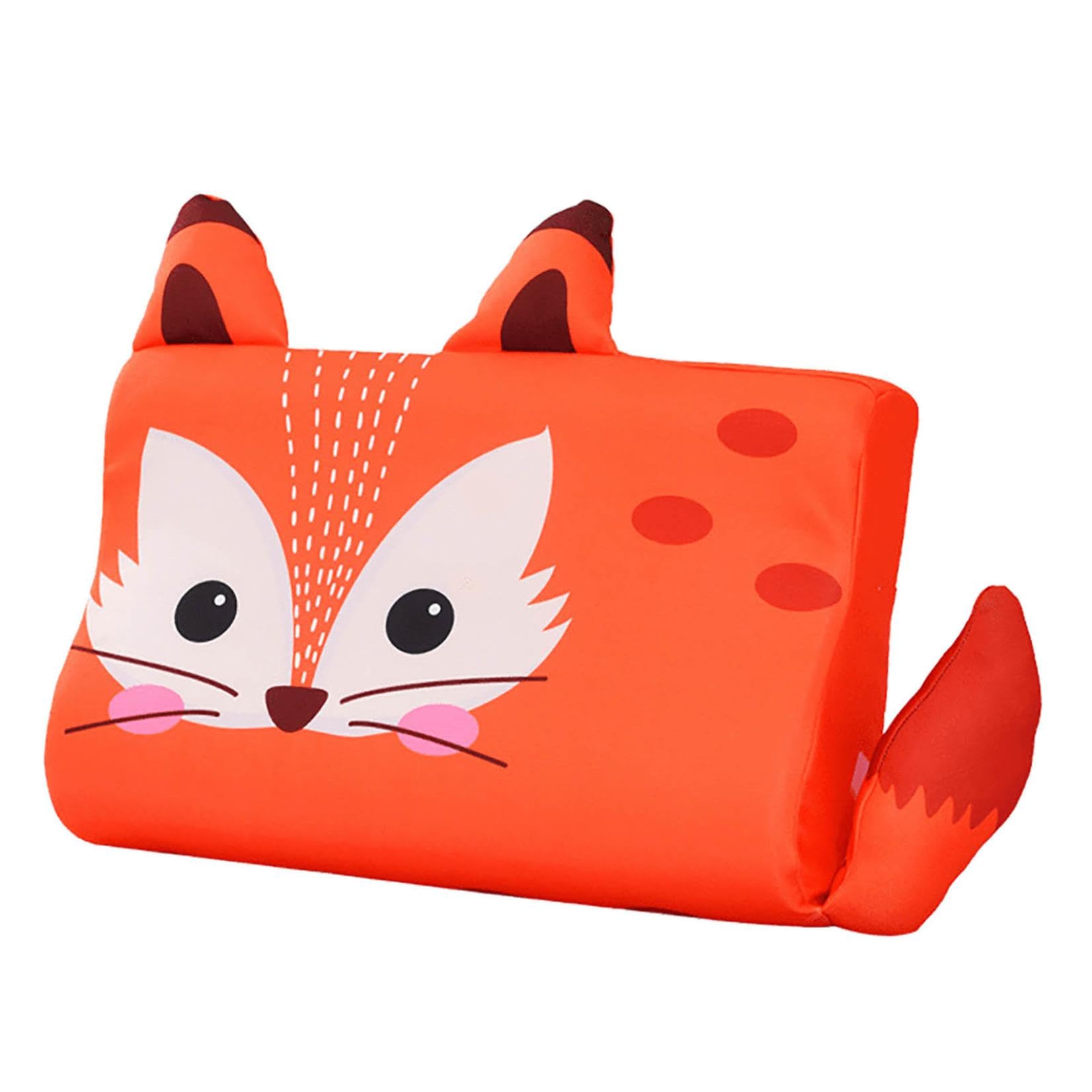 Children's Snooze Pillow, 46 cm Breathable Children's Pillow with Animal Motif Made of Memory, Ergonomic Cushion Children, Breathable and Skin-Friendly, for Boys Girls from 3 Years (Fox)