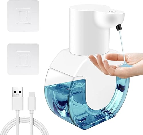 Miniatura 3 de Dispensador automático de jabón espumoso, sin contacto, montaje en pared o en la encimera, recargable, jabón ajustable de 4 niveles, sensor