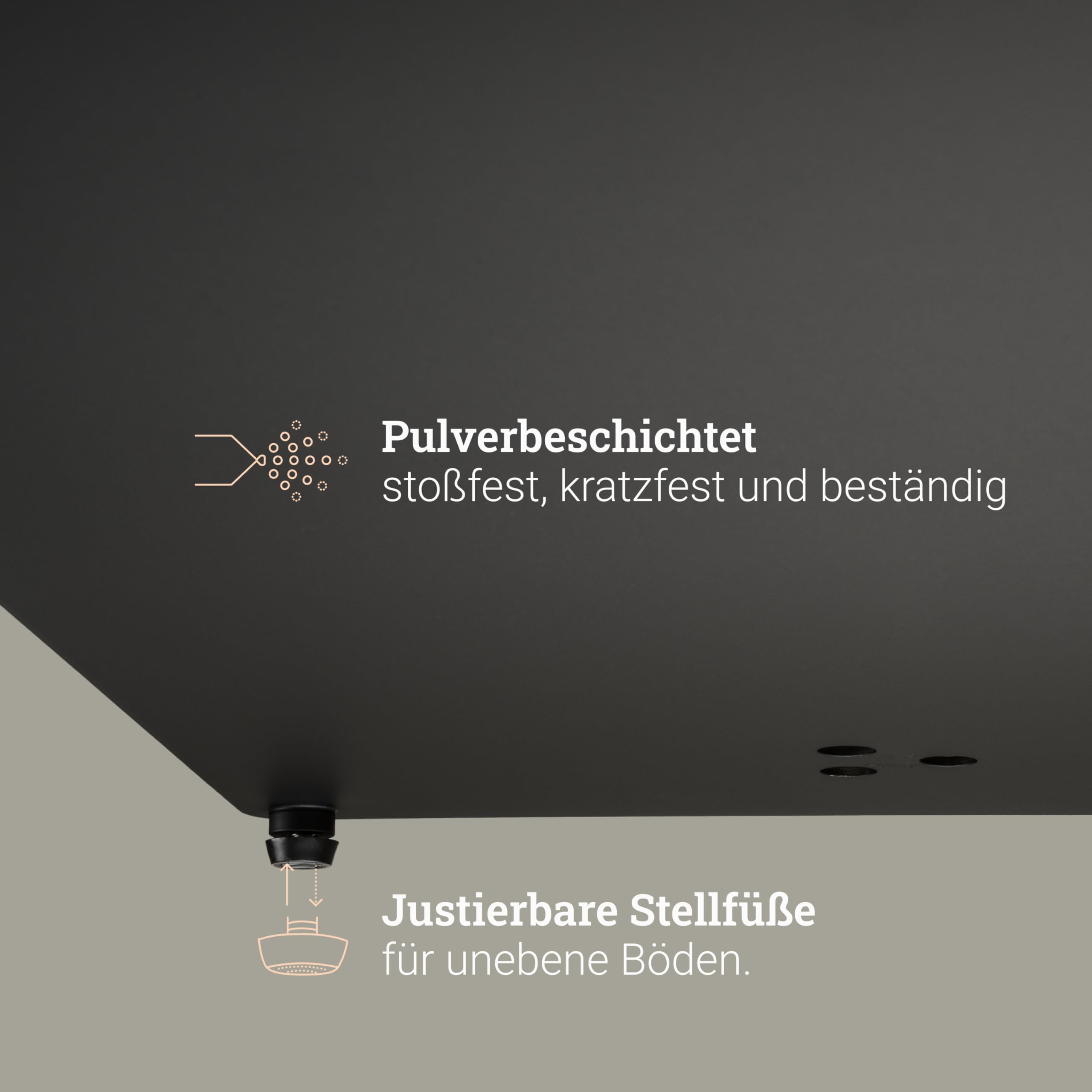 Natural Goods Berlin 1x Bistrotischgestell Duo RUND - Tischbeine Metall Schwarz Outdoor Bistrotisch Outdoor 72cm- Tischbeine Schwarz, Tischfüsse Aus Metall - Zwei Tischfüße Für Drinnen & Draußen