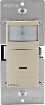 Leviton IPS02-1LI Decora Motion Sensor in-Wall Switch, Auto-On, 2.5A, Single Pole, Ivory