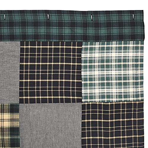 VHC-Brands-Pine-Grove-Plaid-Patchwork-Shower-Curtain-Green-72×72 VHC Brands Pine Grove Plaid Patchwork Shower Curtain Green 72×72