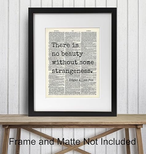 Miniatura 3 de Edgar Allan Poe Gothic Art LARGE 11x14 - Retro Goth Wall Decor for Home, Office, Living Room, Bedroom, Bathroom - Famous Quotes Typography Wall Art