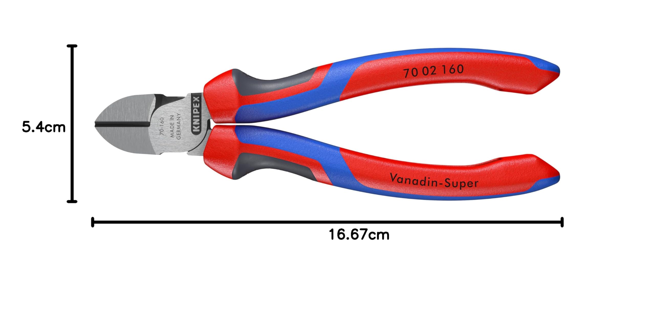 KNIPEX Tronchese laterale con manici comfort 160 mm, 70 02 160