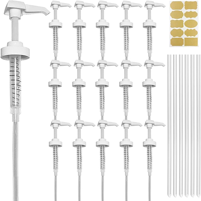 AMORIX 16 Bombas Dosadoras para Galões, Rosca 38/400, Brancas, 7 mL