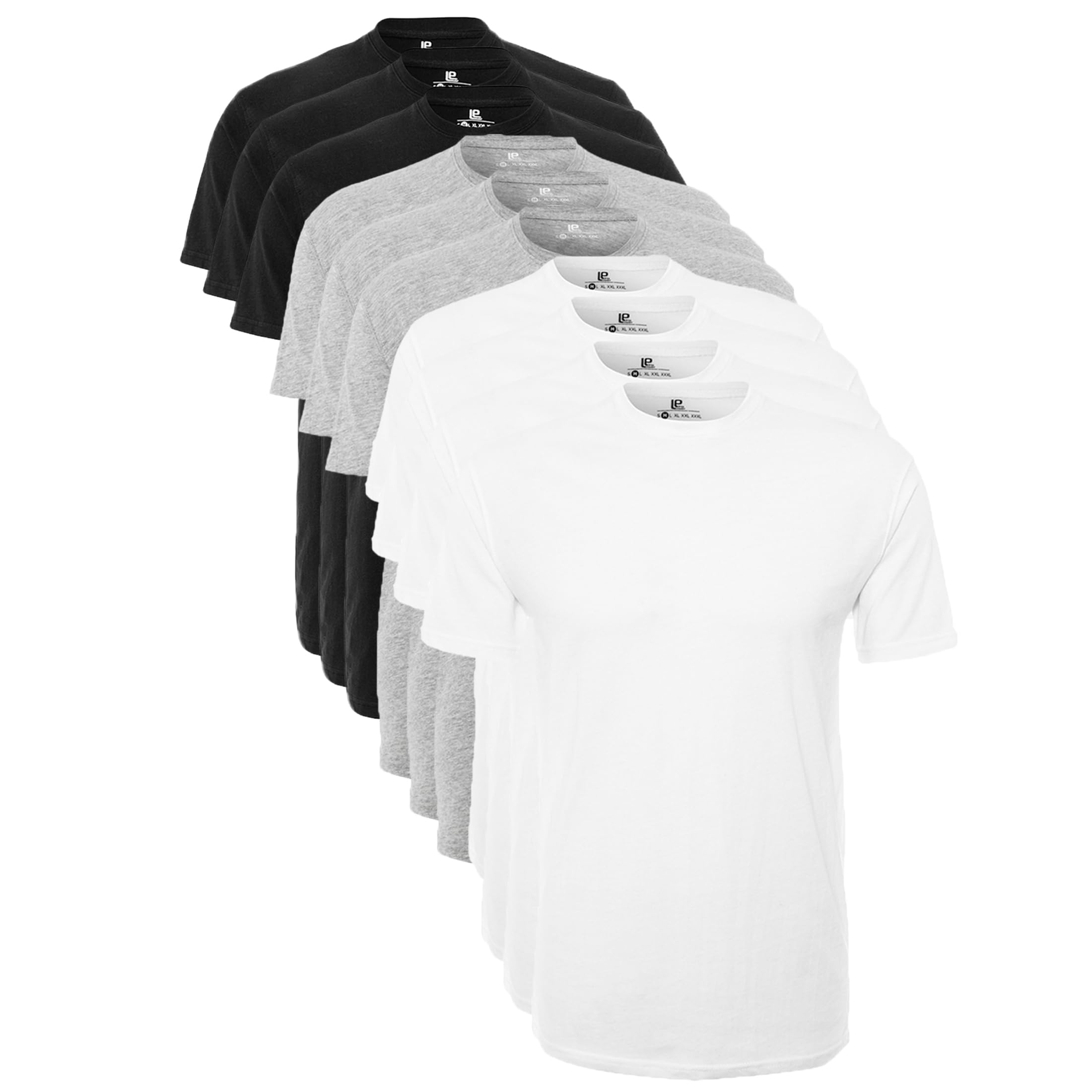 Lower East Basic Rundhals T-Shirts für Herren (5er Pack - 10er Pack) aus 100% Baumwolle I T-Shirt für Herren, Herren T-Shirt in vielen Farben, Mehrfarbig, XL