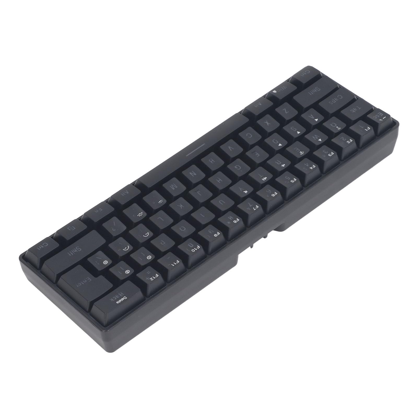 Naroote Tastiera da Gioco Al 60%, Teclado Gamer 3 modalità Tastiera Silenziosa 61 Tasti 2.4G Wireless Cablata Tastiera Retroilluminata RGB per Laptop, Telefono, Tablet (BLACK)