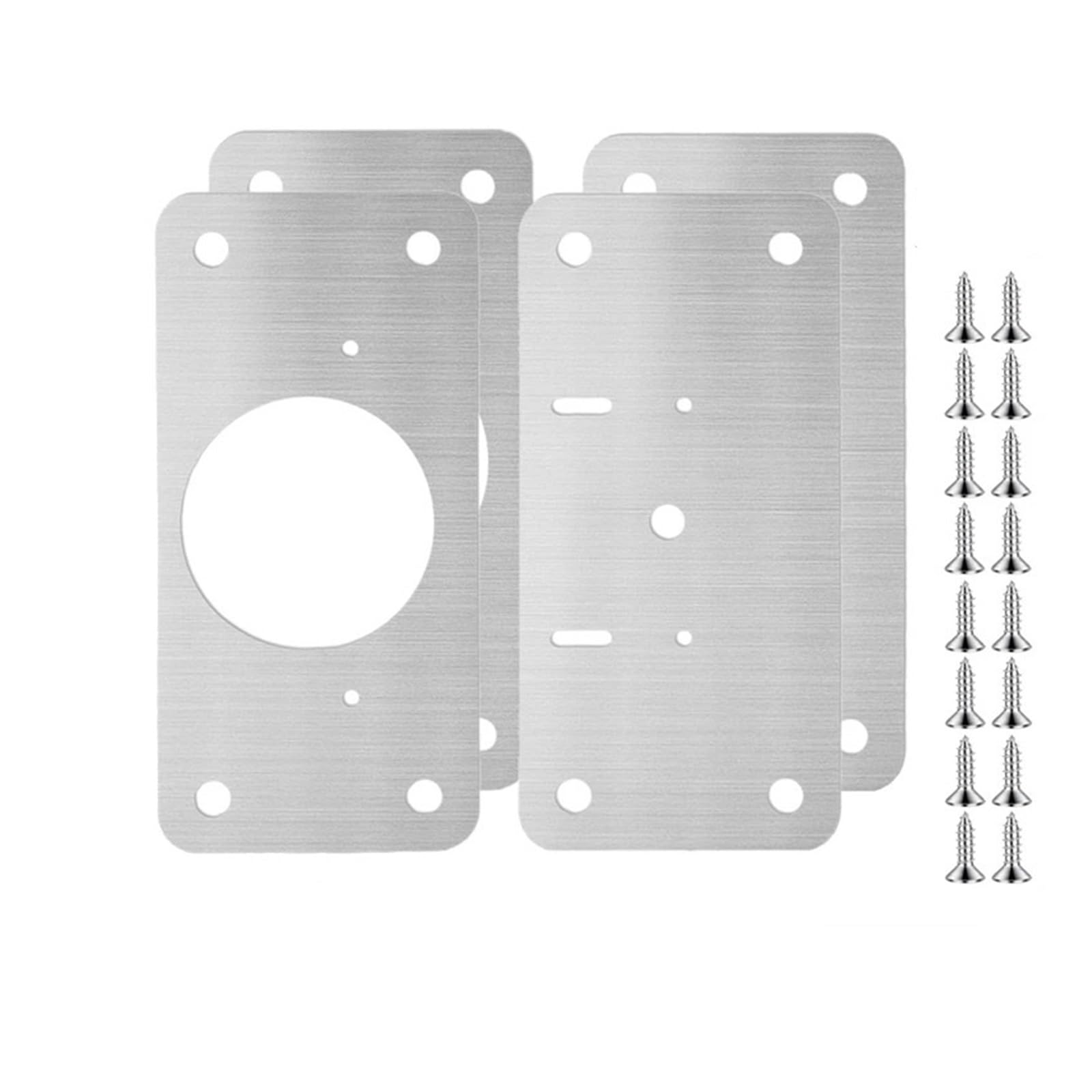 Meytxoa 4Pcs-(2Pairs) Hinge Repair Plate 40/2Pcs Hinge Repair Plate Furniture Drawer Cabinet Fixing Kitchen Cupboard Door Mounting Kit Household Tool(4Pcs-(2Pairs))