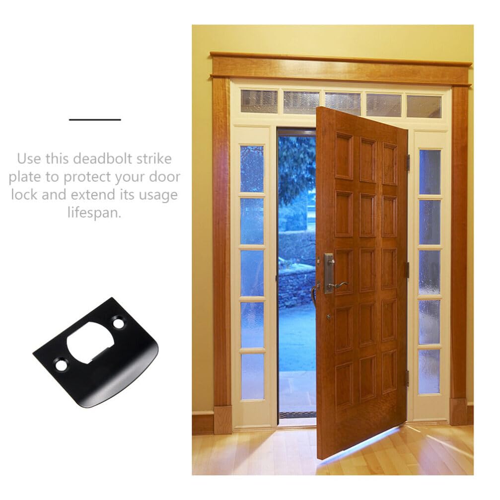 Uxcell 4Pcs Stainless Steel Door Strike Plate - 57mm X 25.5mm Latch Deadbolt Replacement For Door Frame Reinforcement