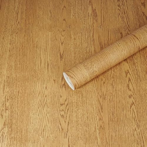 Wood Grain Peel and Stick Floor Tiles， Vinyl Floor Tiles，Peel and Stick Vinyl Flooring， Waterproofand Non-Slip Features，Easy to Install，for Kitchen Bedroom Bathroom Office (DU608, 590"*11.8")
