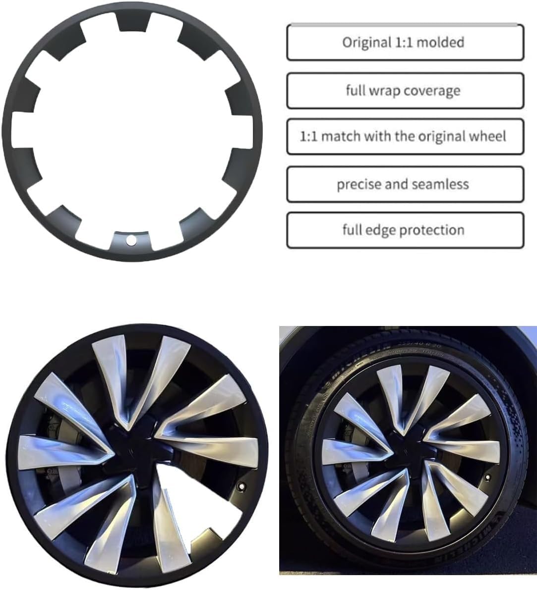 Kit TESPX Clipsable Sans Colle Ayaltes TESPX Tesla Model Y Induction Lot De 4 Protections De Kit TESPX Clips Sans Colle