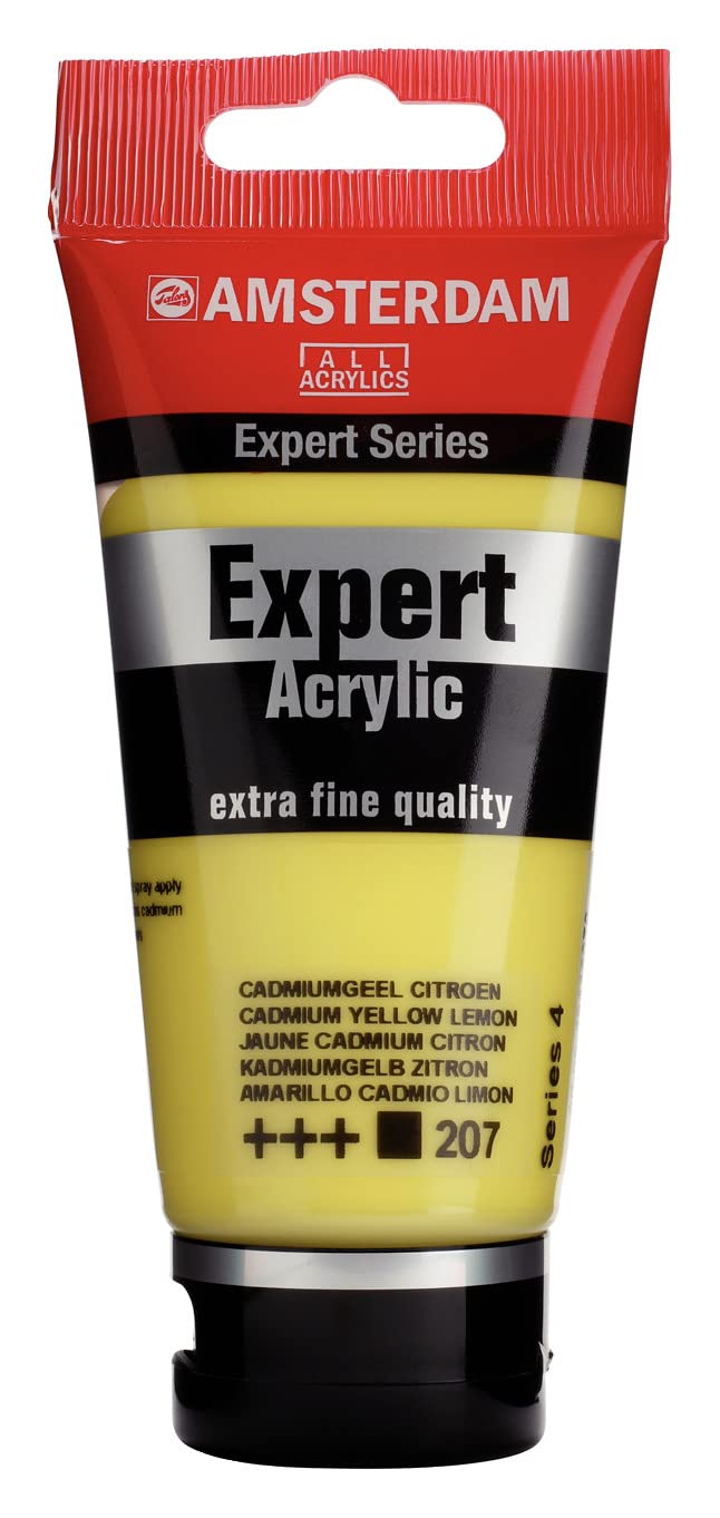 Amsterdam Expert Series Acrylic Paint Tube - 75 ml Cadmium Yellow Lemon 207 - High Pigment, Lightfast, Odorless, Durable
