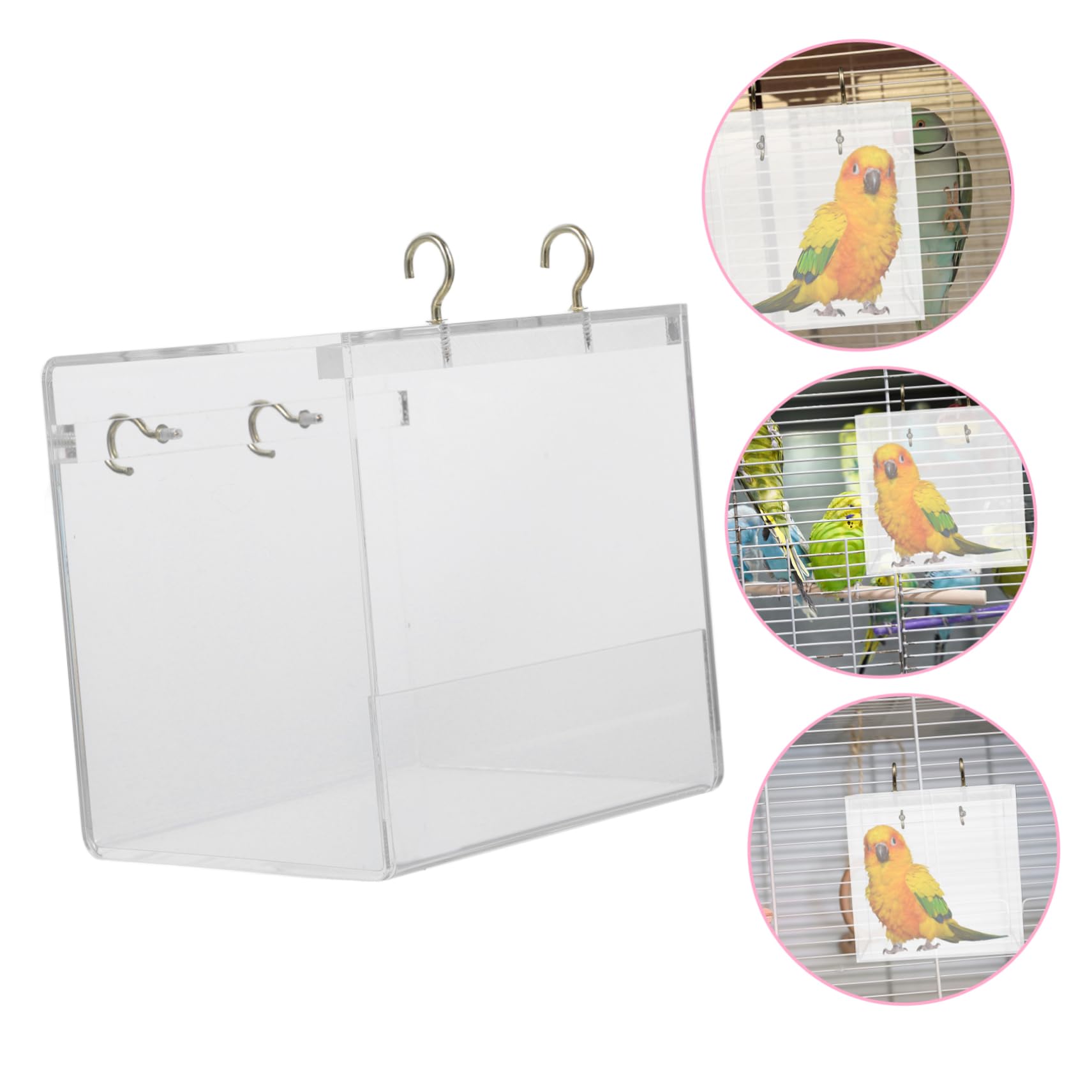POPETPOP Acryl Vogelbad für Wellensittiche und Papageien, Abnehmbar