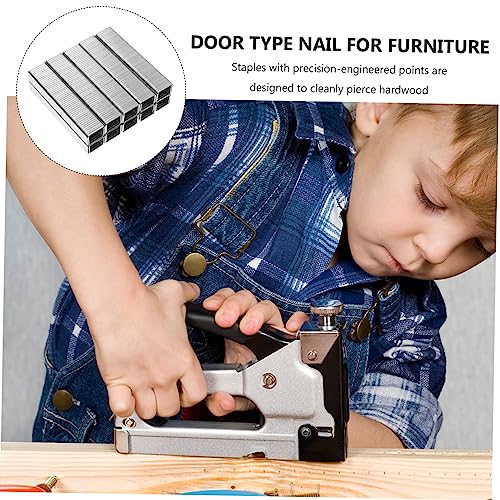Door Type Staples 5000 piezas acero plata con puntas de precisión miniatura 6
