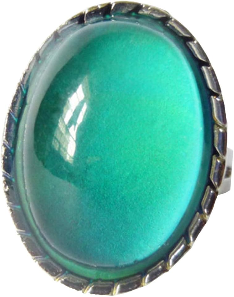 Acchen Mood Ring Heart Shaped Changing Color Emotion Feeling Finger Ring 2 Pcs with Box