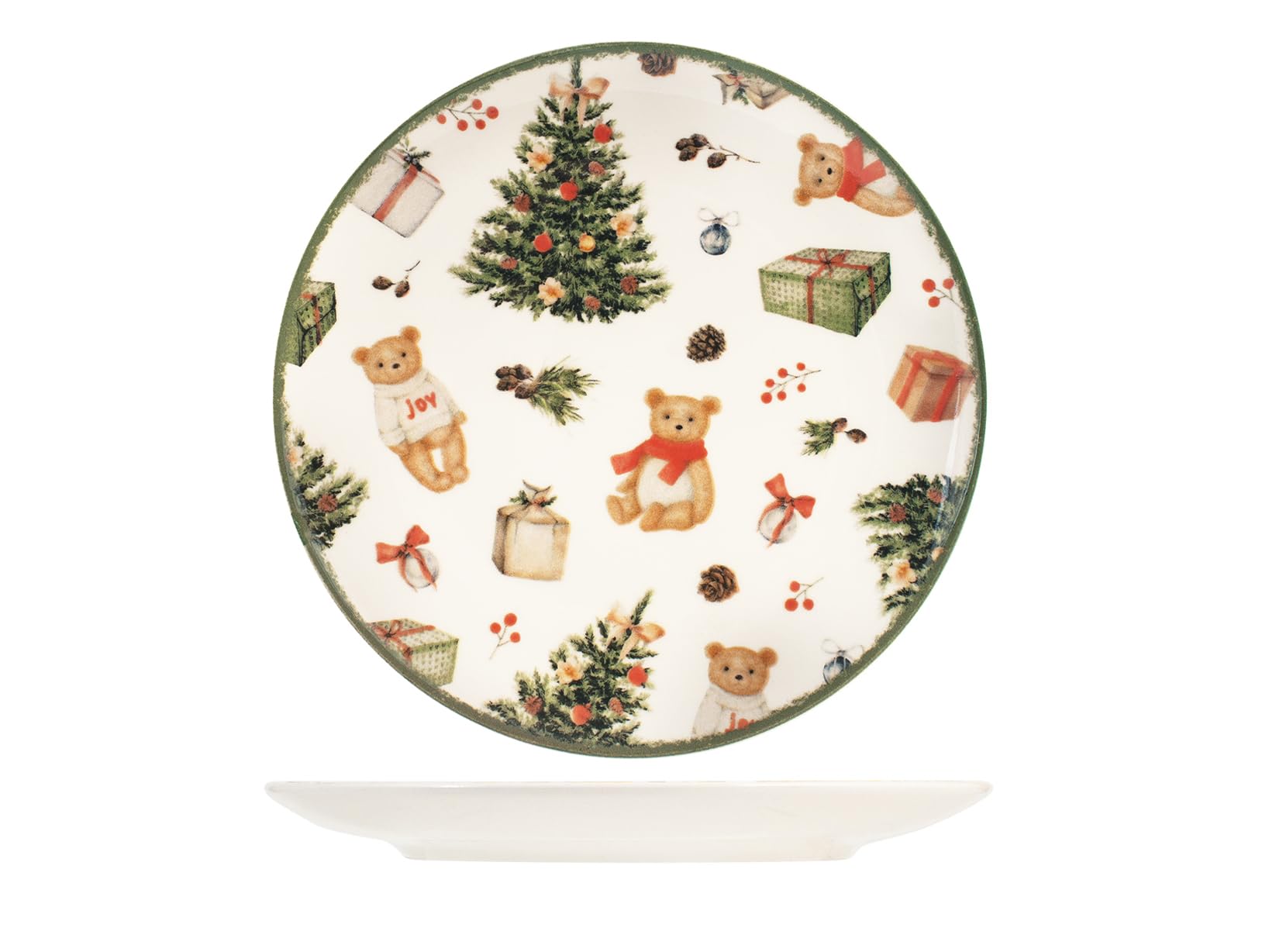 H&h servizio tavola natalizio 18 pezzi teddy bear